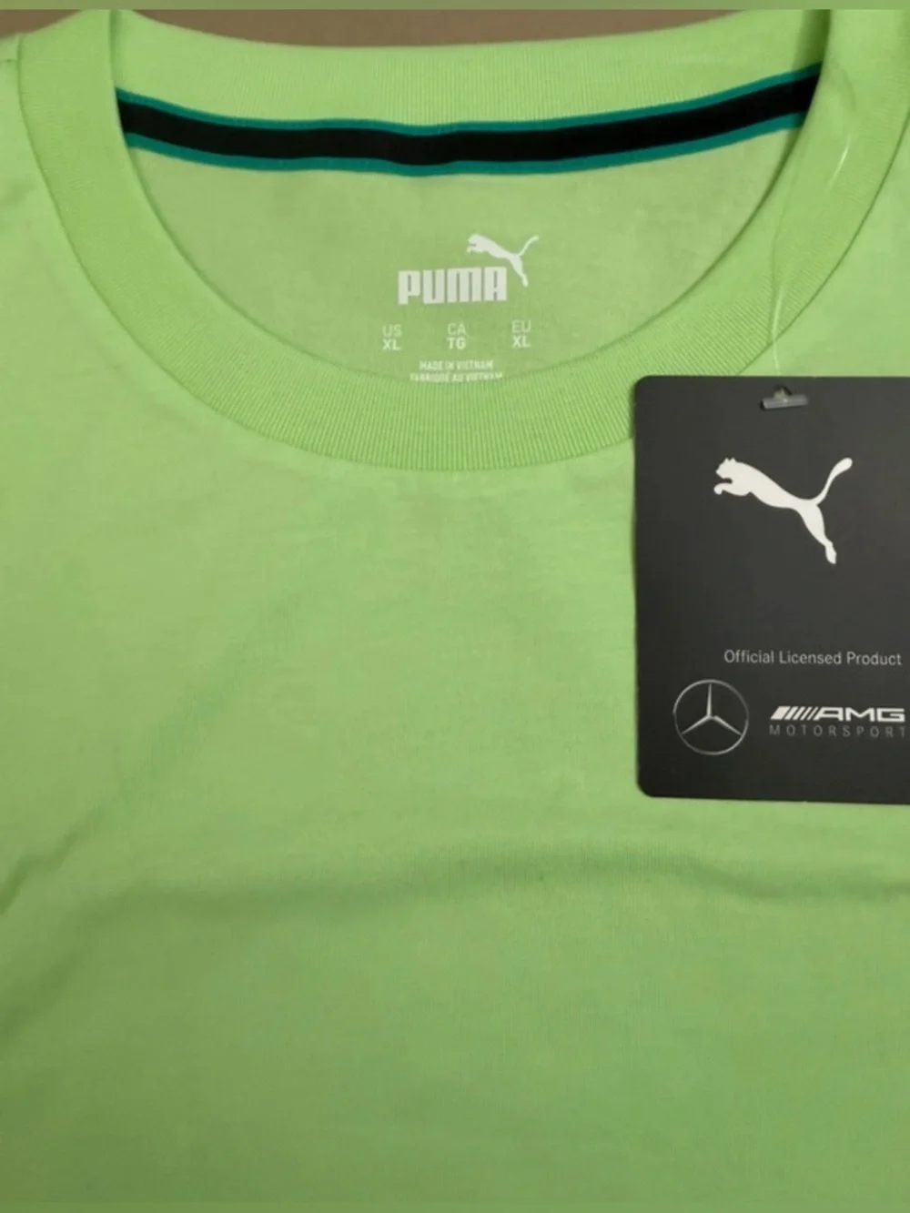 NWT-XL Mercedes-Benz AMG retired lime color puma short sleeve crewneck T-shirt